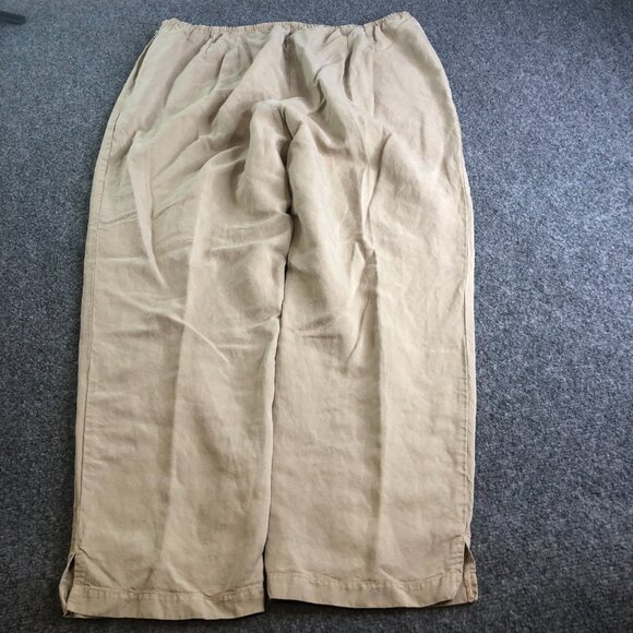 Eileen Fisher Woman Pants Womens 1X Tan Brown Wide Leg Linen Blend Boho Loose - Picture 11 of 12